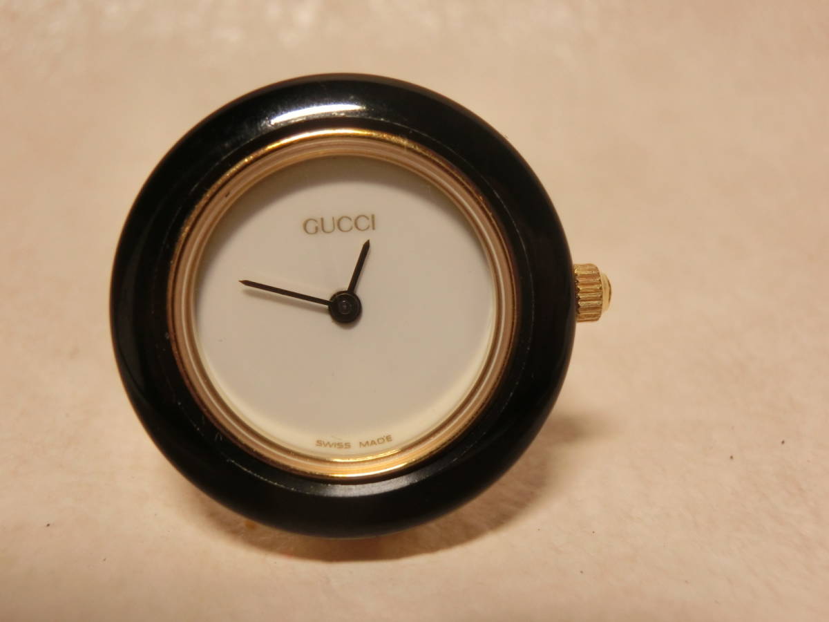 【№2133-O6001】中古品： GUCCI グッチ 　チェンジベゼル　本体＋黒ベゼル　ディース腕時計_画像1