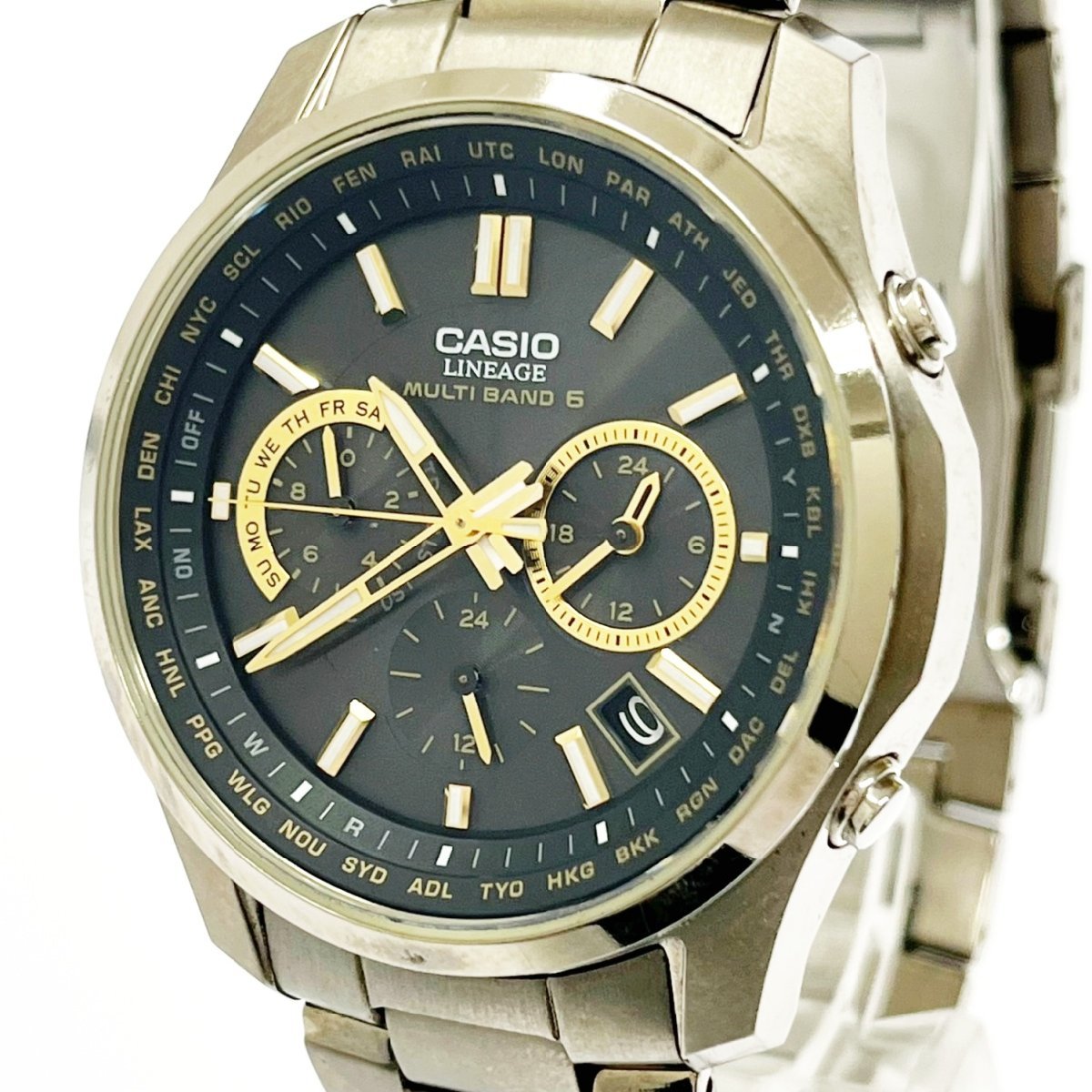 【1円スタート】CASIO カシオ LIW-M610TDS LINEAGE リニエージ チタン 電波ソーラー メンズ腕時計 176299_画像1