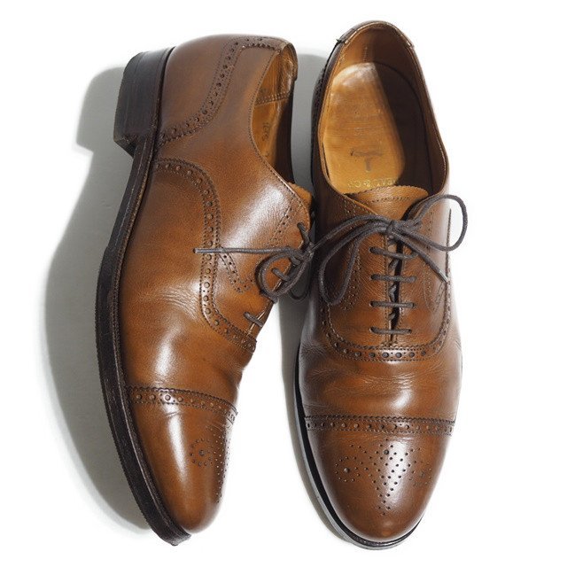 E7617R43 #PEAL&Copi-ru&ko-BROOKS BROTHERS Brooks Brothers # Britain made strut chip dress shoes Brown 9D/27cm