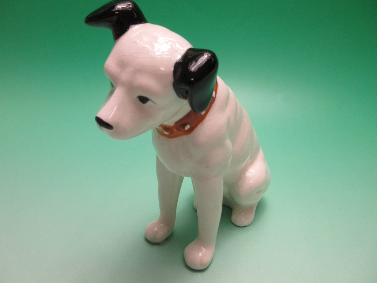 A385 ☆ ビクター犬 ニッパー 陶器製 置物 フィギュリン 高さ 約１４cm ☆の画像1