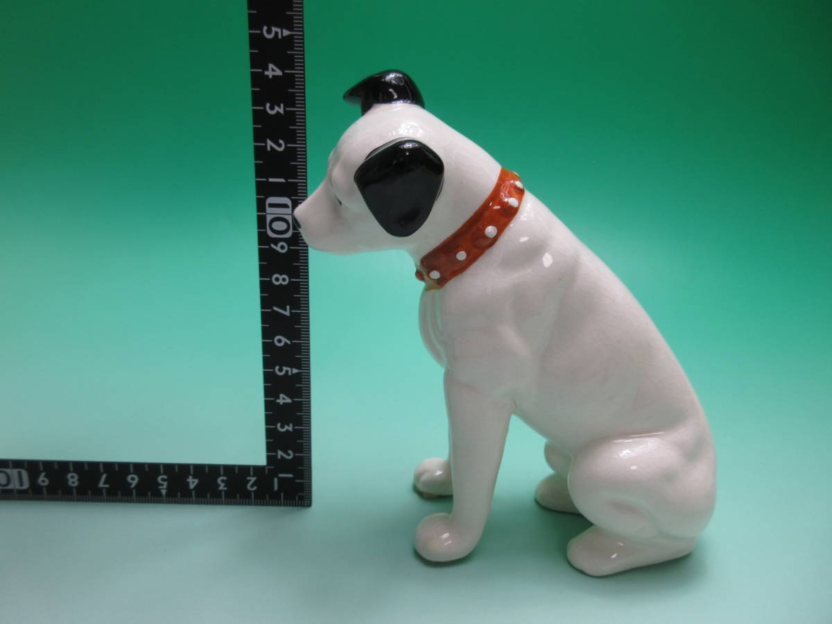 A385 ☆ ビクター犬 ニッパー 陶器製 置物 フィギュリン 高さ 約１４cm ☆の画像9