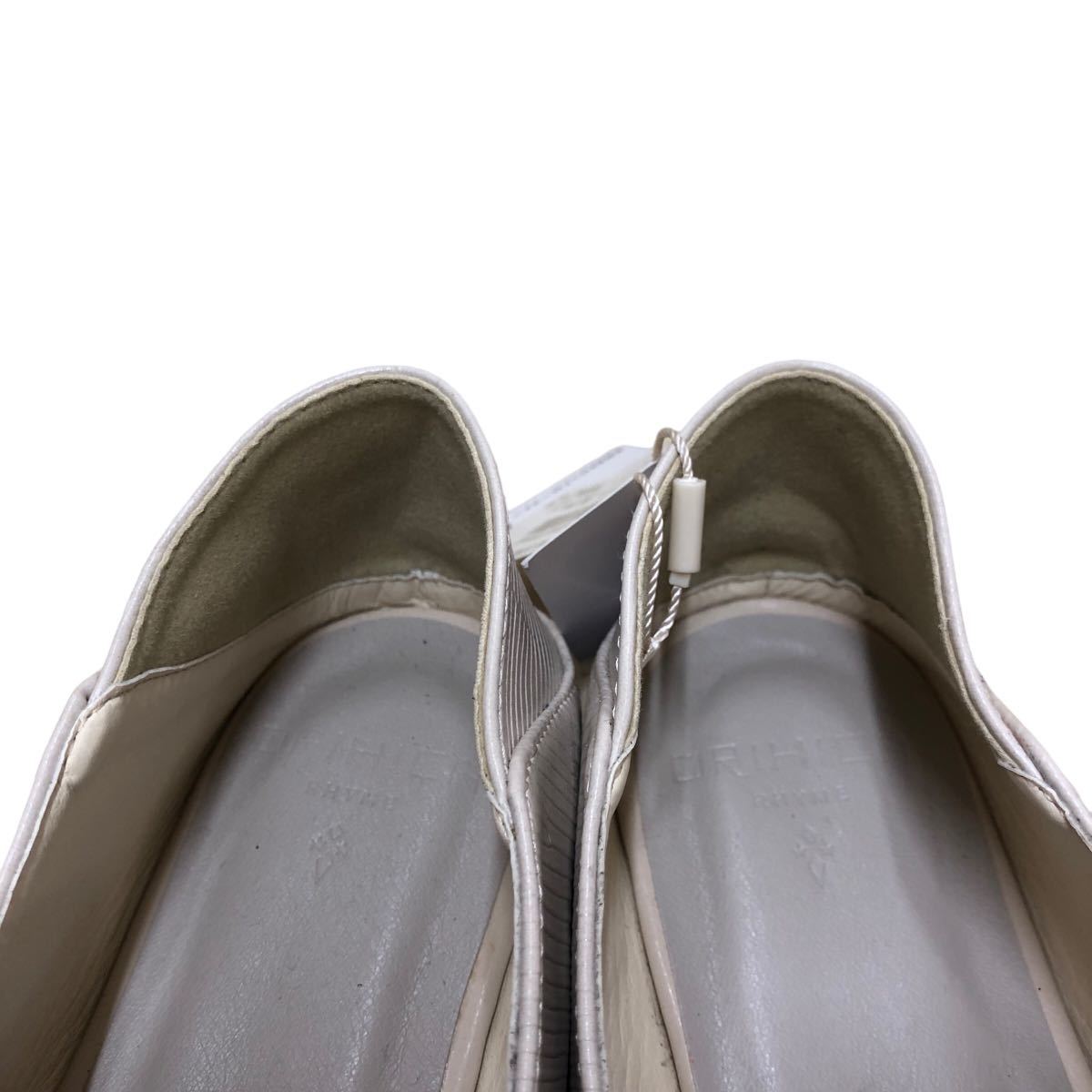 AJ284 не использовался женский bit Loafer туфли-лодочки S примерно 22.5cm ~ 23cm бежевый кожзаменитель 