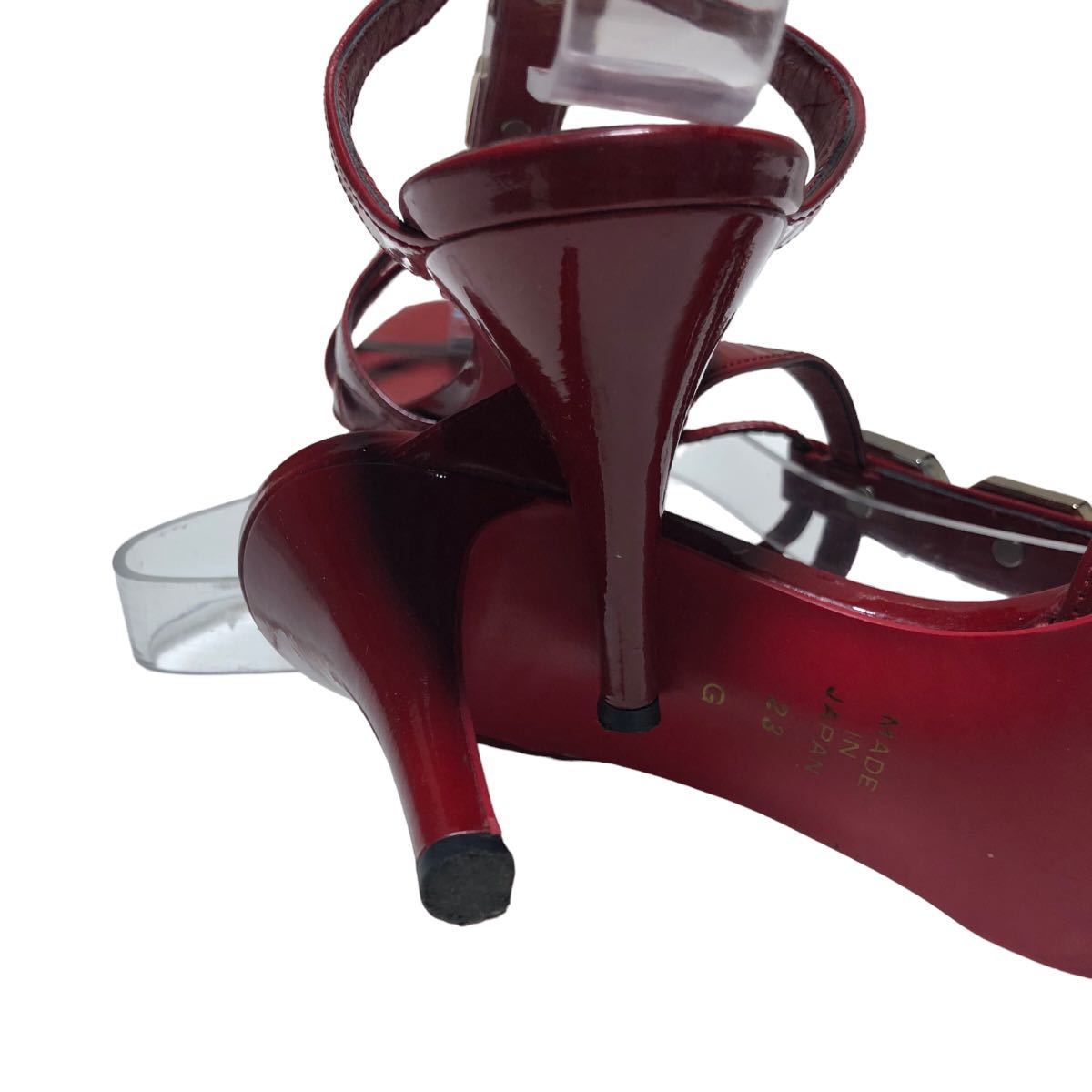 AJ474 DIANA Diana женский ремешок сандалии 23cm красный кожа сделано в Японии 