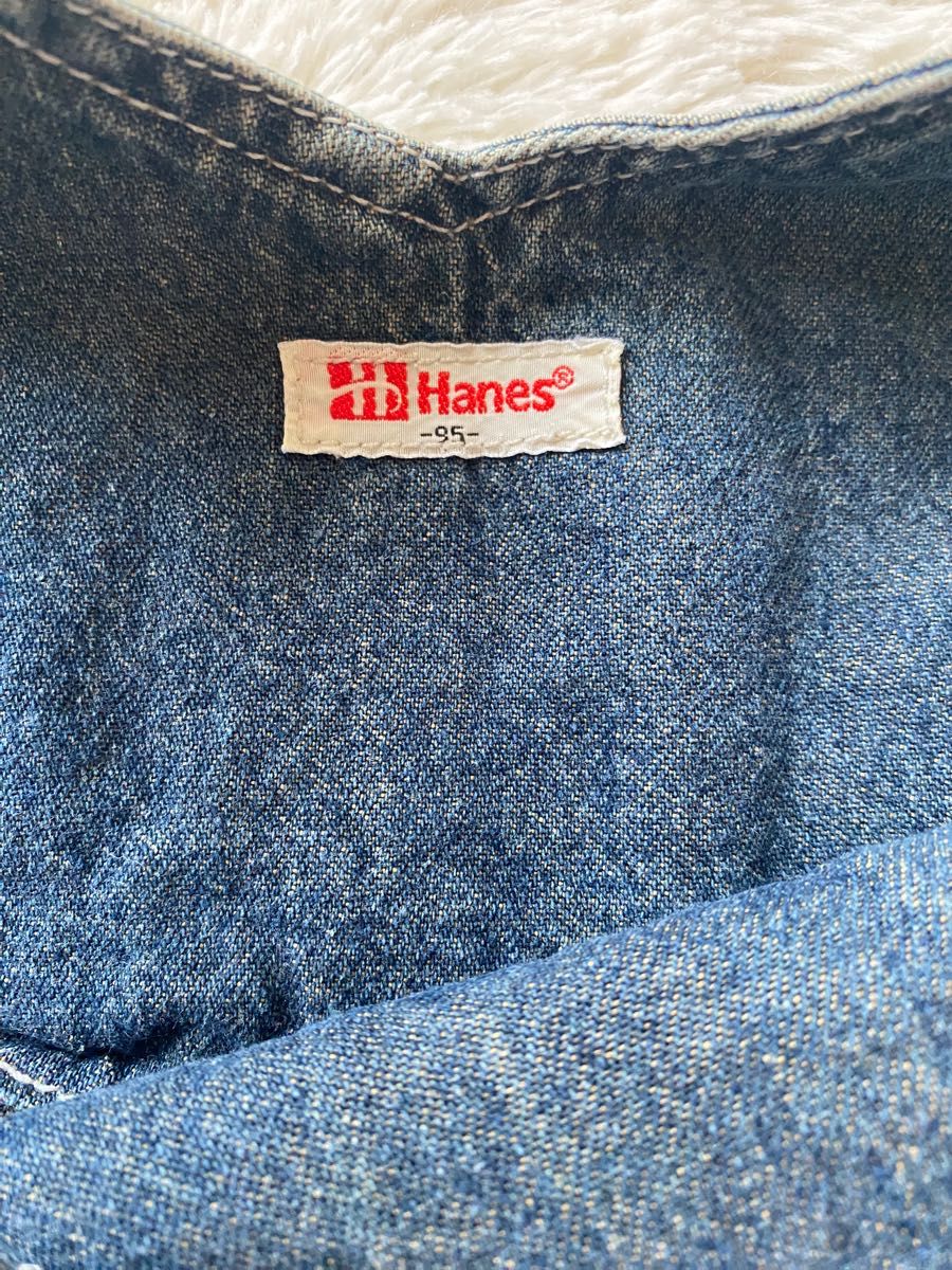 ヴィンテージ　Hanes ヘインズ　ジャンパースカート　オーバーオール　デニム　スカート　95  ジャンパースカート 子ども服