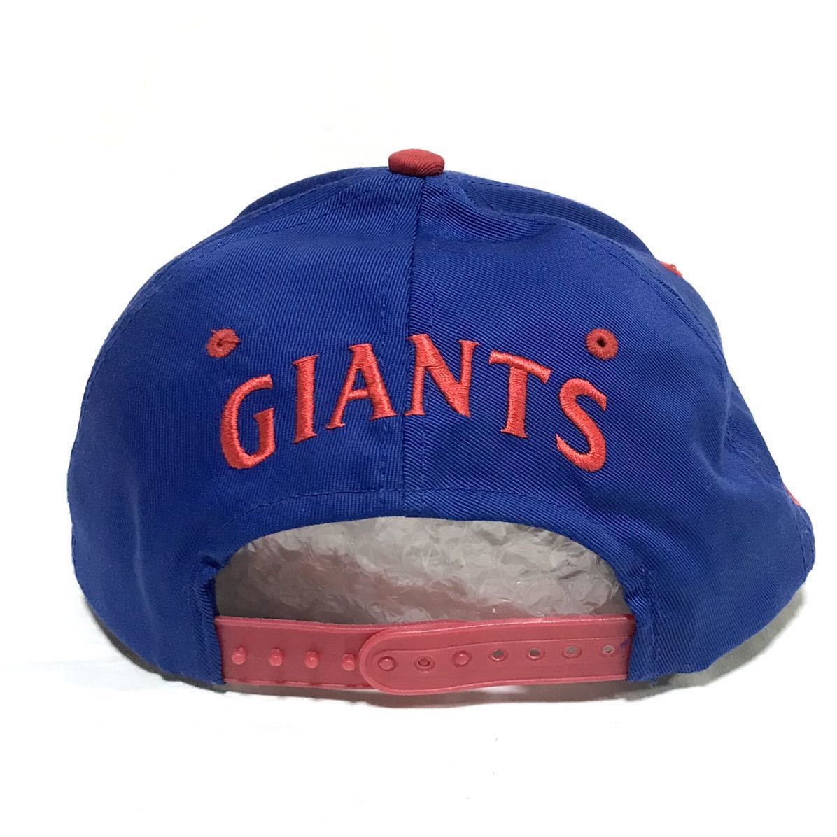 【デッドストック】90s NFL CAP ニューヨークジャイアンツ スナップバック キャップ フリー 青 赤 帽子 アメフト ヴィンテージ 新品 レア_画像5