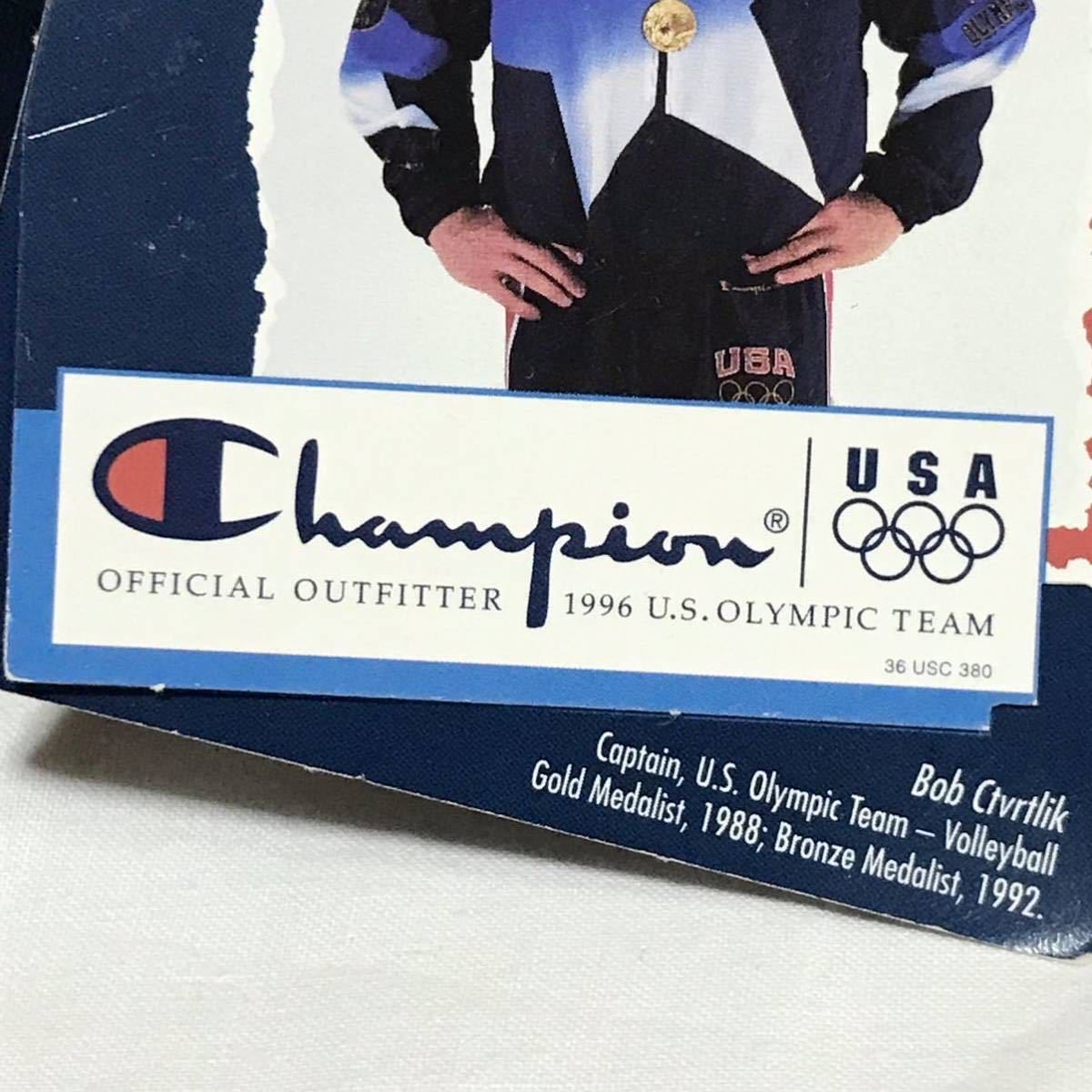 【Dead Stock】90s Champion USA CAP 1996 チャンピオン vintage チームアメリカ ドリームチーム ロゴキャップ フリーサイズ 紺 赤 新品_画像10