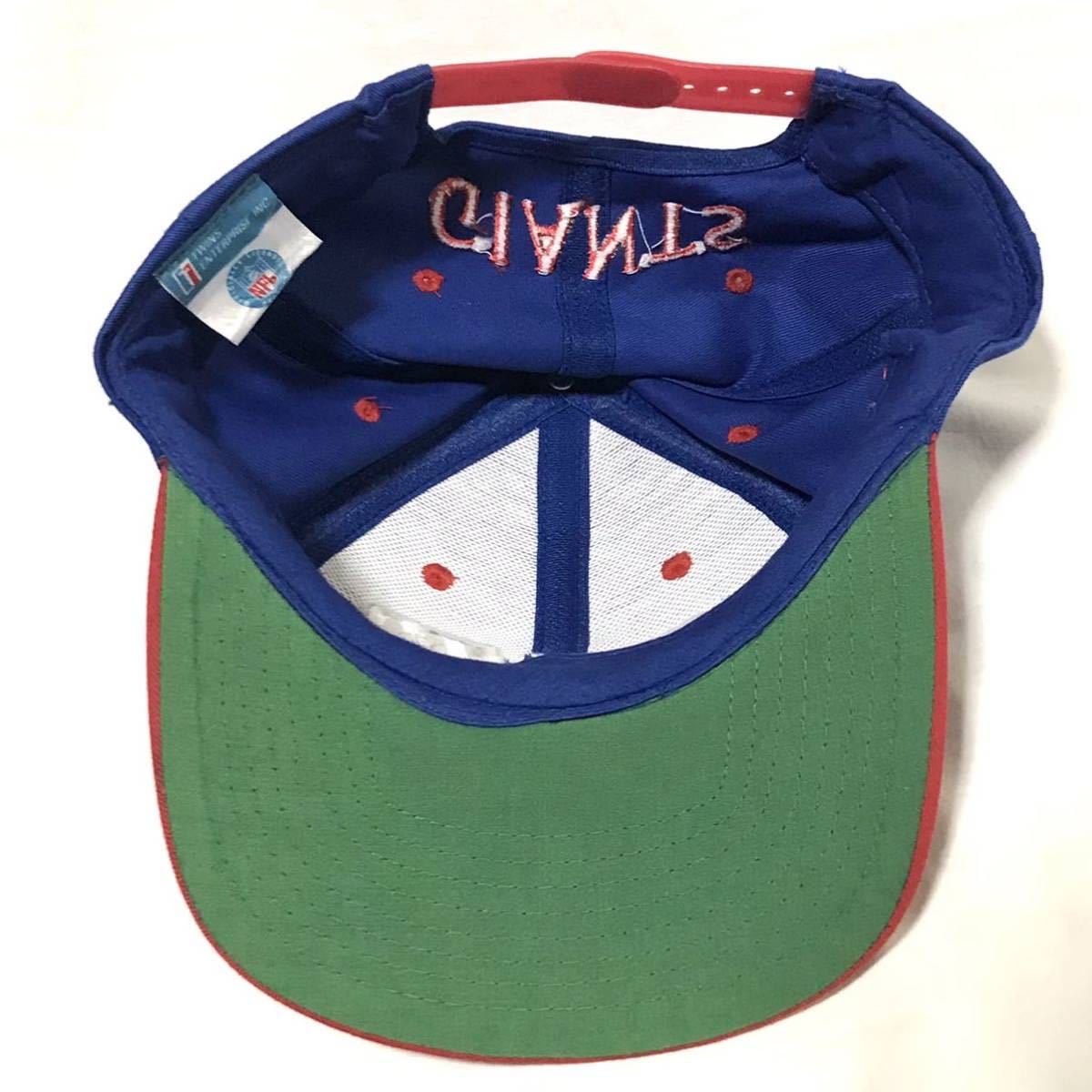 【デッドストック】90s NFL CAP ニューヨークジャイアンツ スナップバック キャップ フリー 青 赤 帽子 アメフト ヴィンテージ 新品 レア_画像6