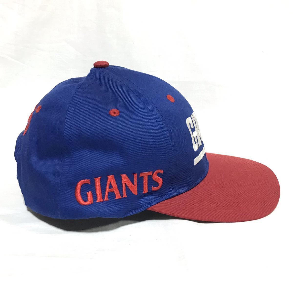 【デッドストック】90s NFL CAP ニューヨークジャイアンツ スナップバック キャップ フリー 青 赤 帽子 アメフト ヴィンテージ 新品 レア_画像4