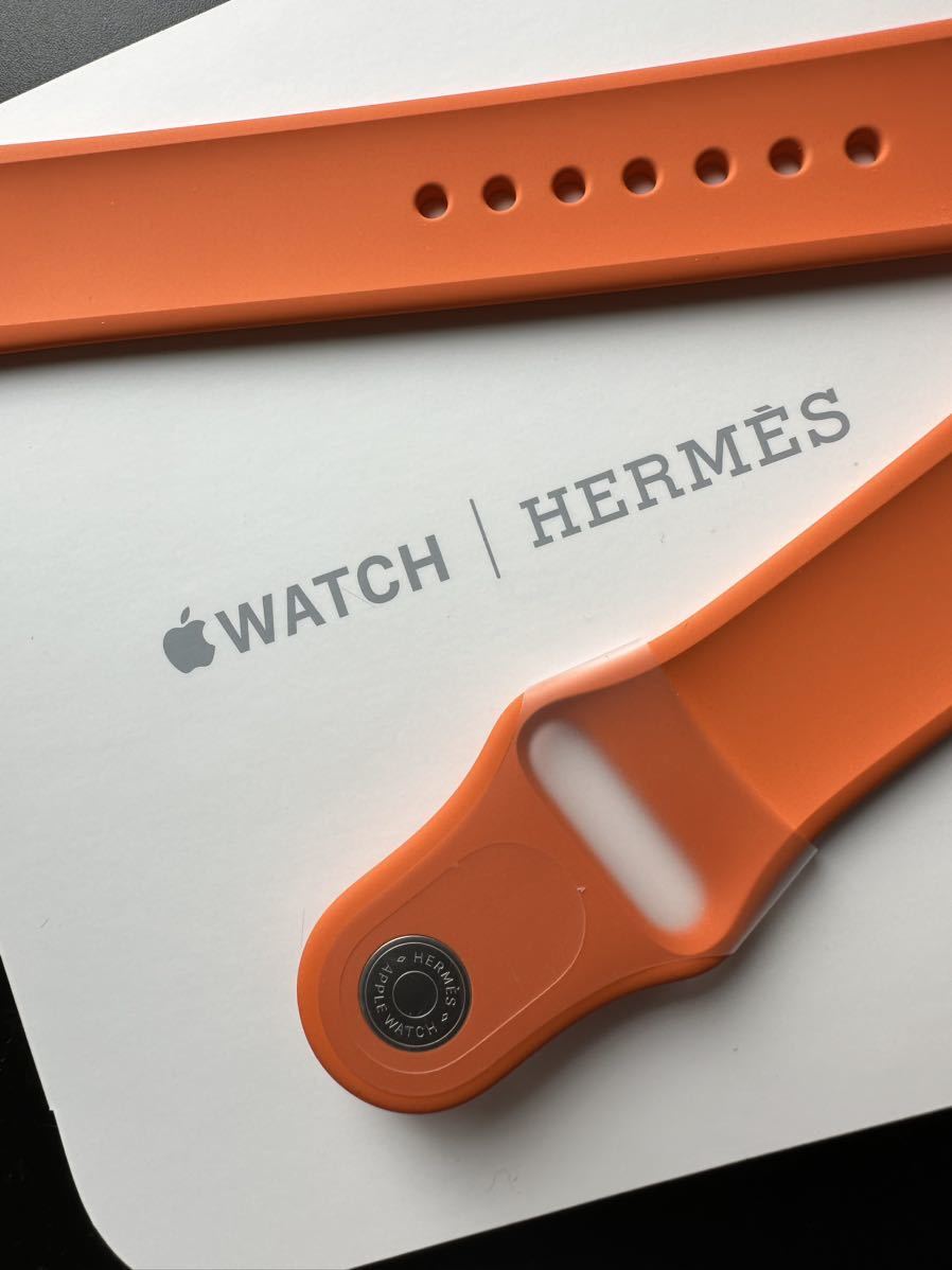 * new goods * unused genuine products Apple Watch HERMES 42mm 44mm 45mm. sport band orange Hermes Apple watch *