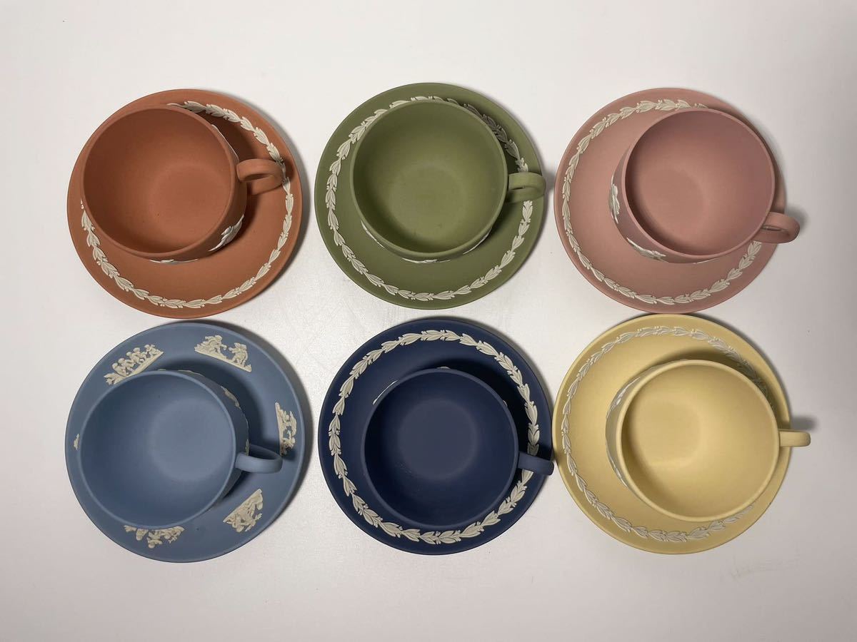 DHU912 △ ウエッジウッド 希少ジャスパー5客+1客 6客セット WEDGWOOD