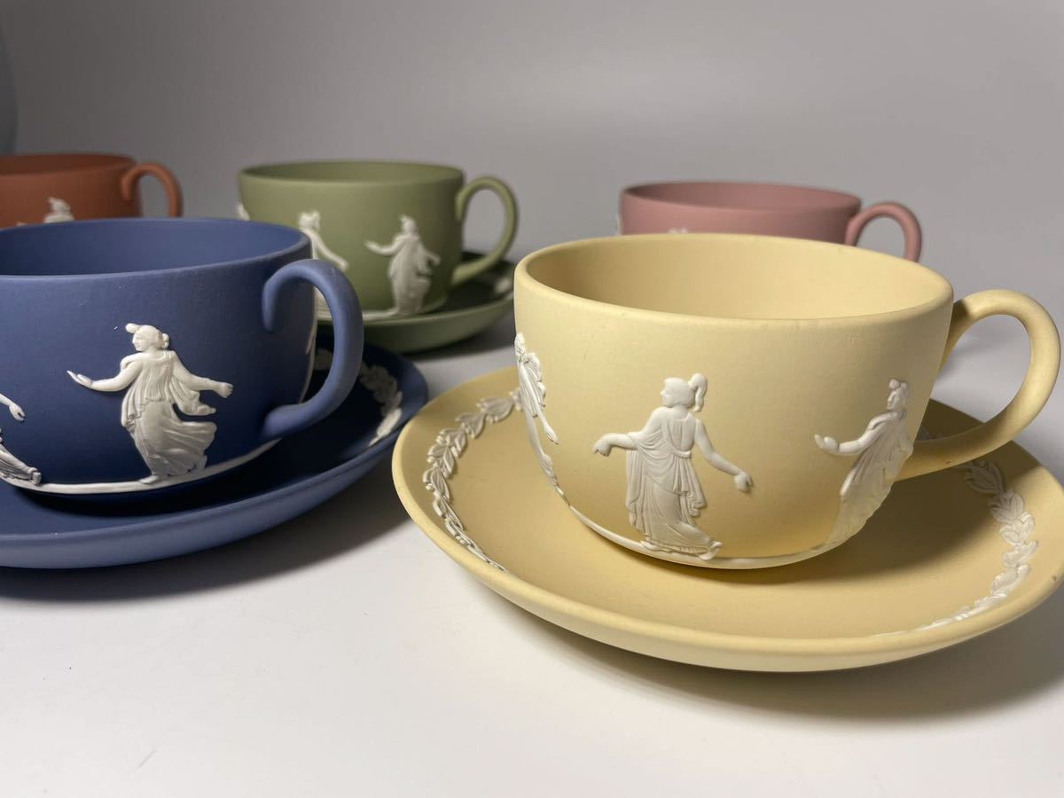 DHU912 △ ウエッジウッド 希少ジャスパー5客+1客 6客セット WEDGWOOD