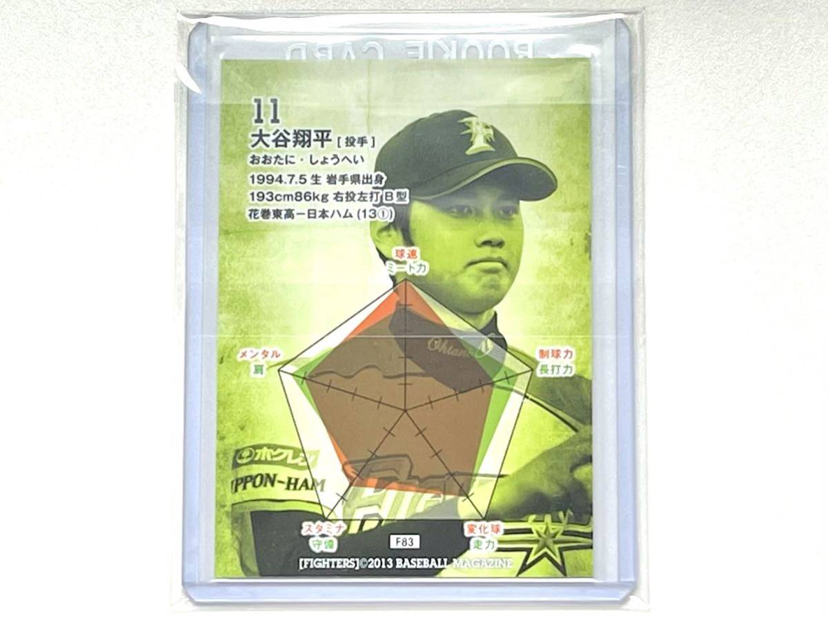大谷翔平 BBM 2013 ルーキーカード 北海道 日本ハム ファイターズ F83