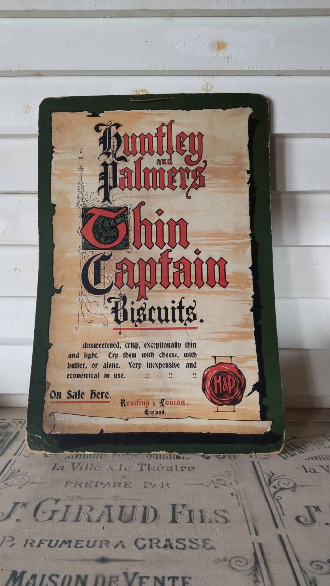 1890〜1900年初頭　英国アンティーク　Huntley & Palmers 厚紙の広告用ポップ　看板