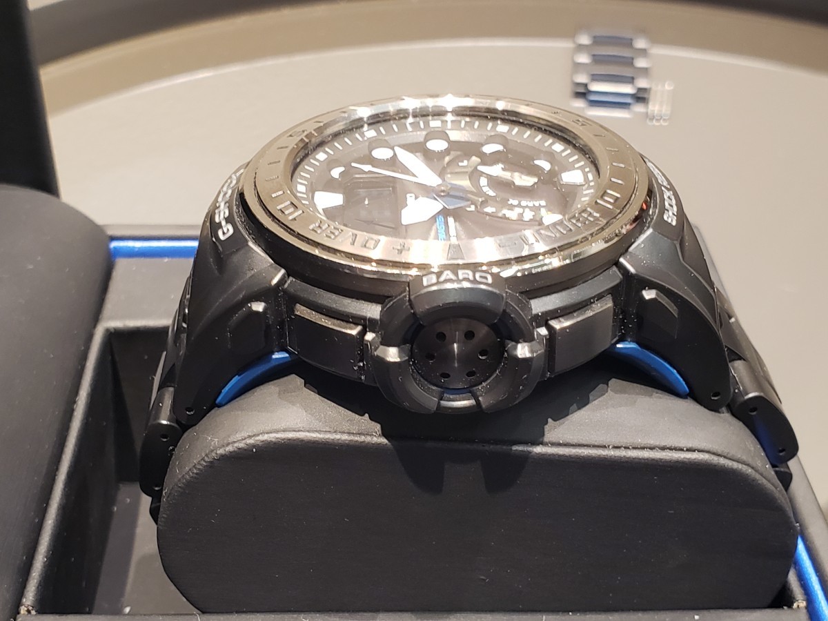 CASIO G-SHOCK MASTER OF G-SEA GULFMASTER GWN-Q1000MCA-1AJF 中古 レアなコンポジットブレス 販売終了品 ￥1スタート 箱 取説 予備コマ付_画像7