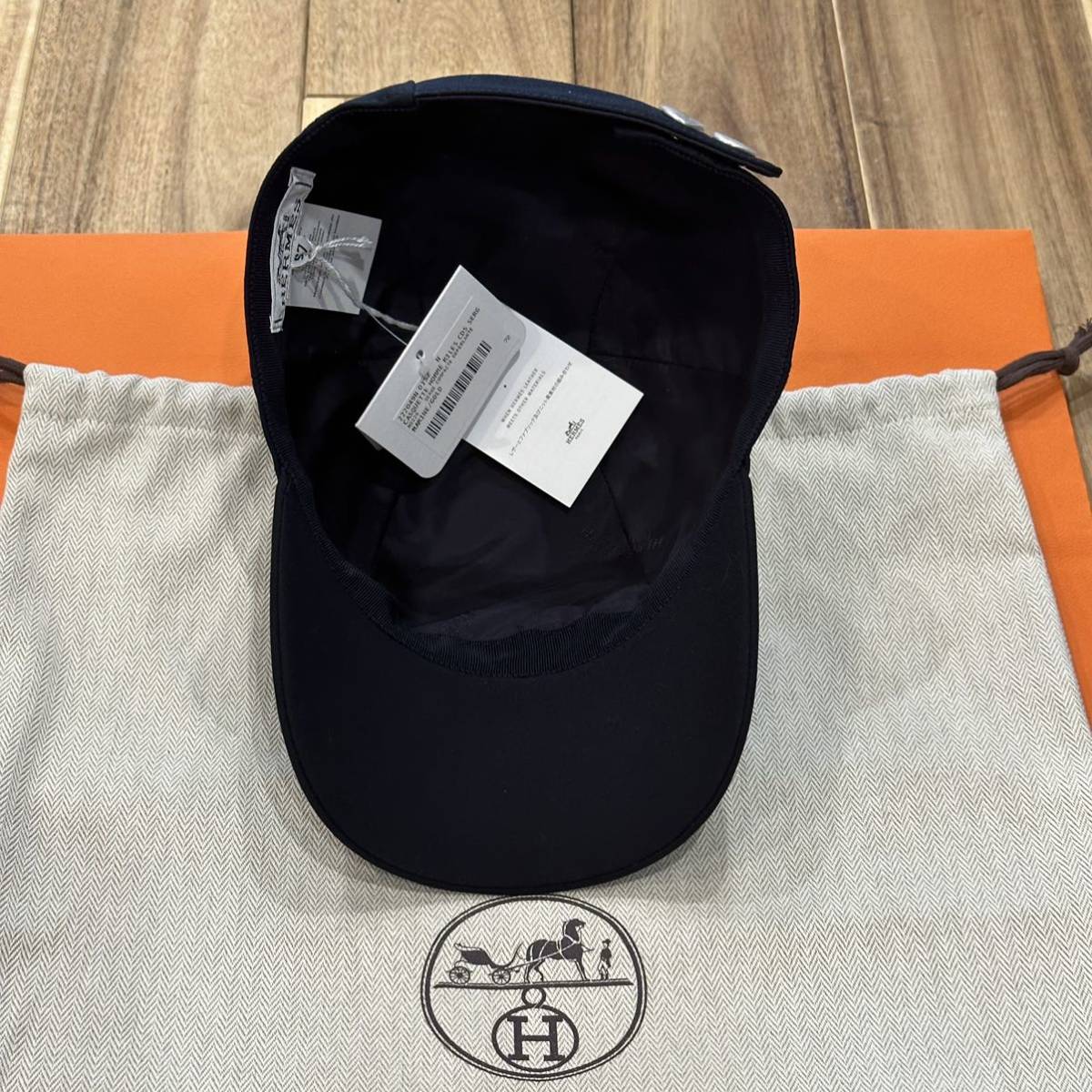 新品 レア HERMES エルメス MILES CDS キャップ マリーン ゴールド 57