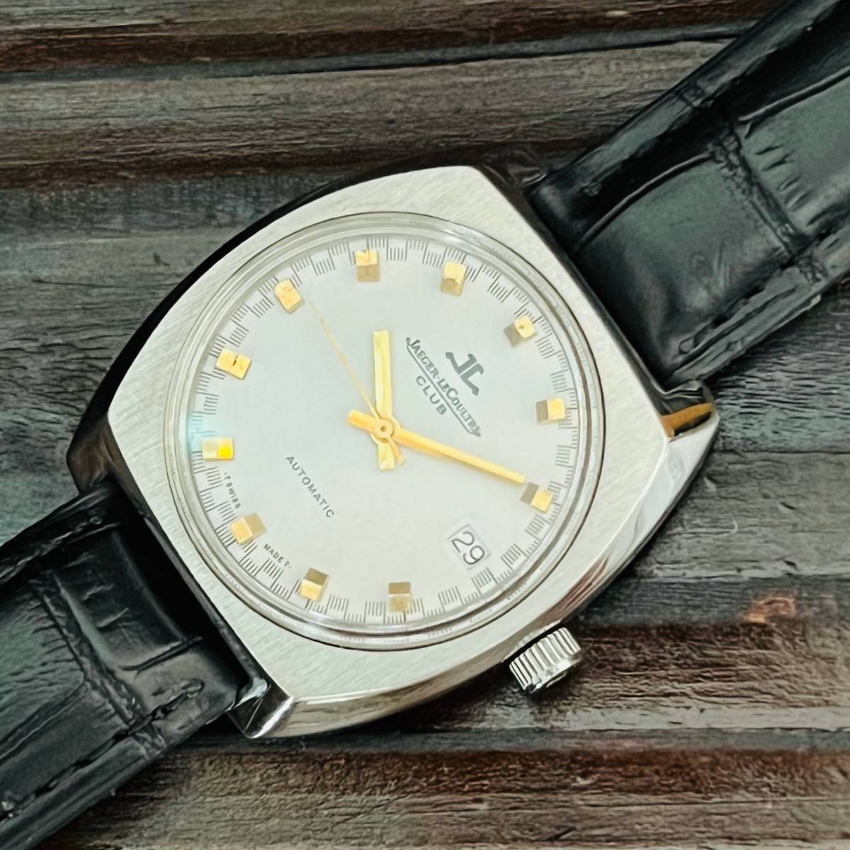★動作良好 91 ジャガールクルト クラブ JAEGER LECOULTRE CLUB アンティーク腕時計 自動巻き メンズ ビンテージ