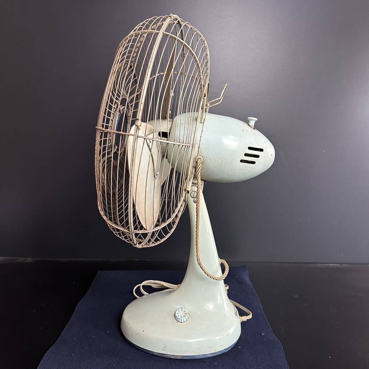 [CT408] National ナショナル ELECTRIC FAN 扇風機 40FA 3枚羽根 羽根径40cm 金属製筐体 家電 アンティーク 昭和レトロ 動作品 希少_画像6