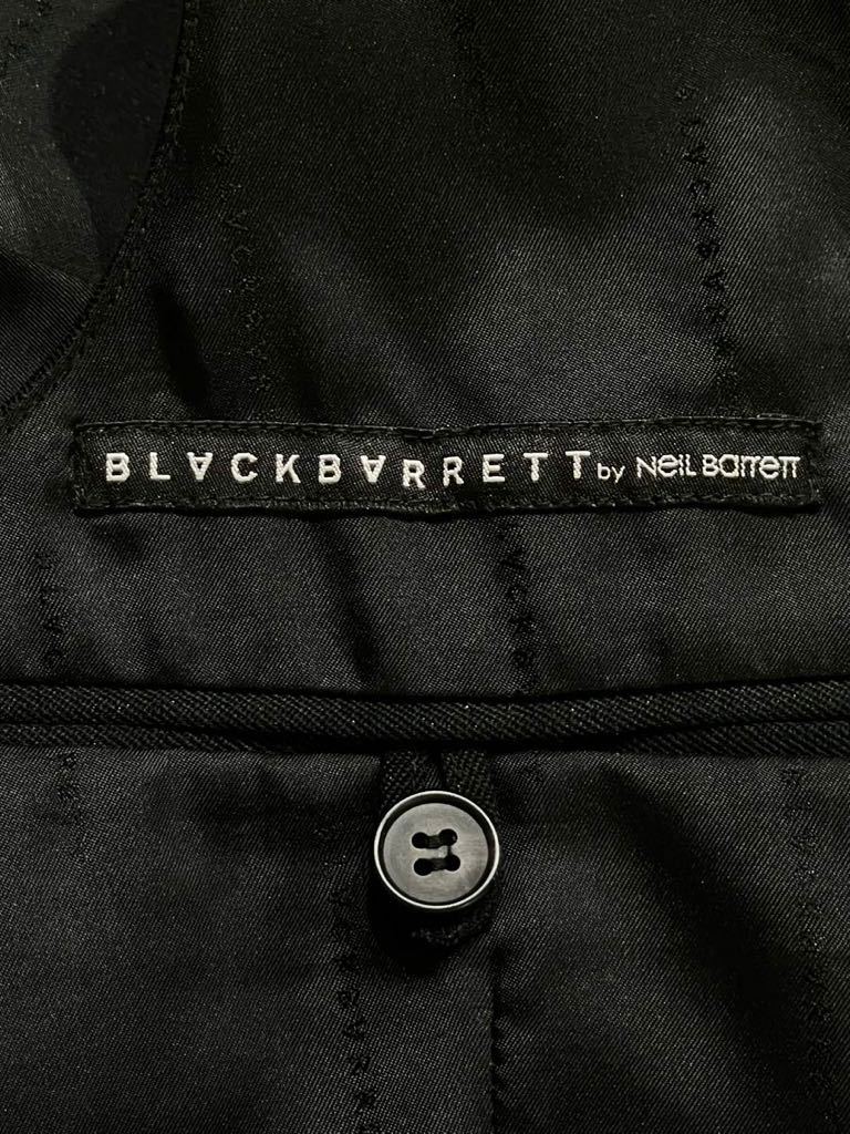 人気！ BLACKBARRETT by NEIL BARRETT ニールバレット ブラックバレット オープンフロント ジレ ベスト ラメ入り ブラック 1サイズ 新規×_画像5