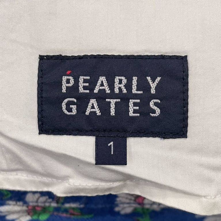 超キュート！ PEARLY GATES パーリーゲイツ ショートパンツ ボトムス 総柄 花柄 ストレッチ ブルー 1サイズ レディース ゴルフ ○ 新規×_画像6