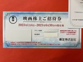 1～3枚☆東宝株主優待券・TOHOシネマズ・映画ご招待券☆2023年6月30日まで♪_画像1