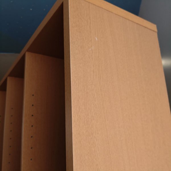  Sapporo city free shipping * Manufacturers unknown * bookcase natural Brown 3 row 2 step storage shelves width 76 used 
