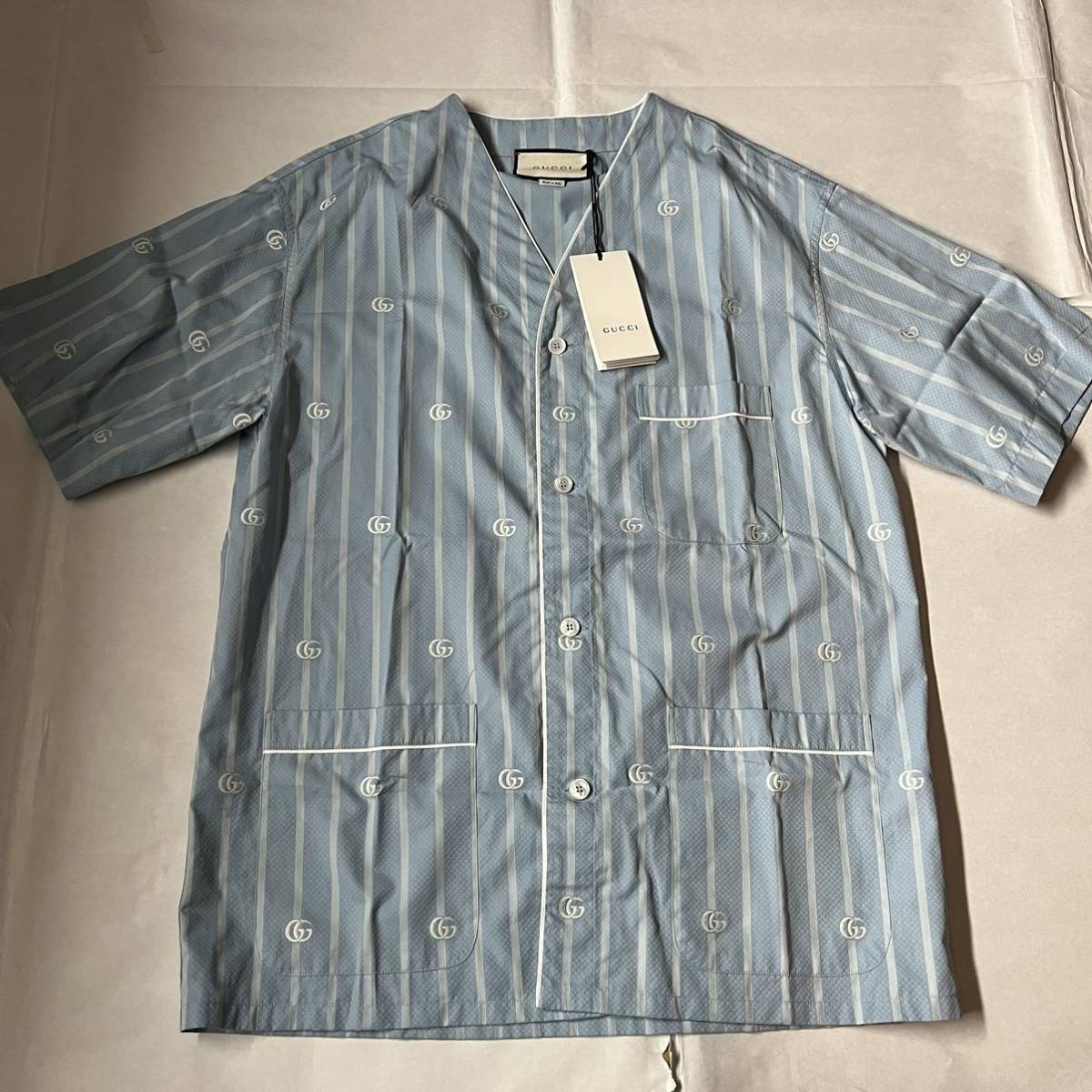 GUCCI グッチ 半袖シャツ ベースボールシャツ サイズ44 M L GG