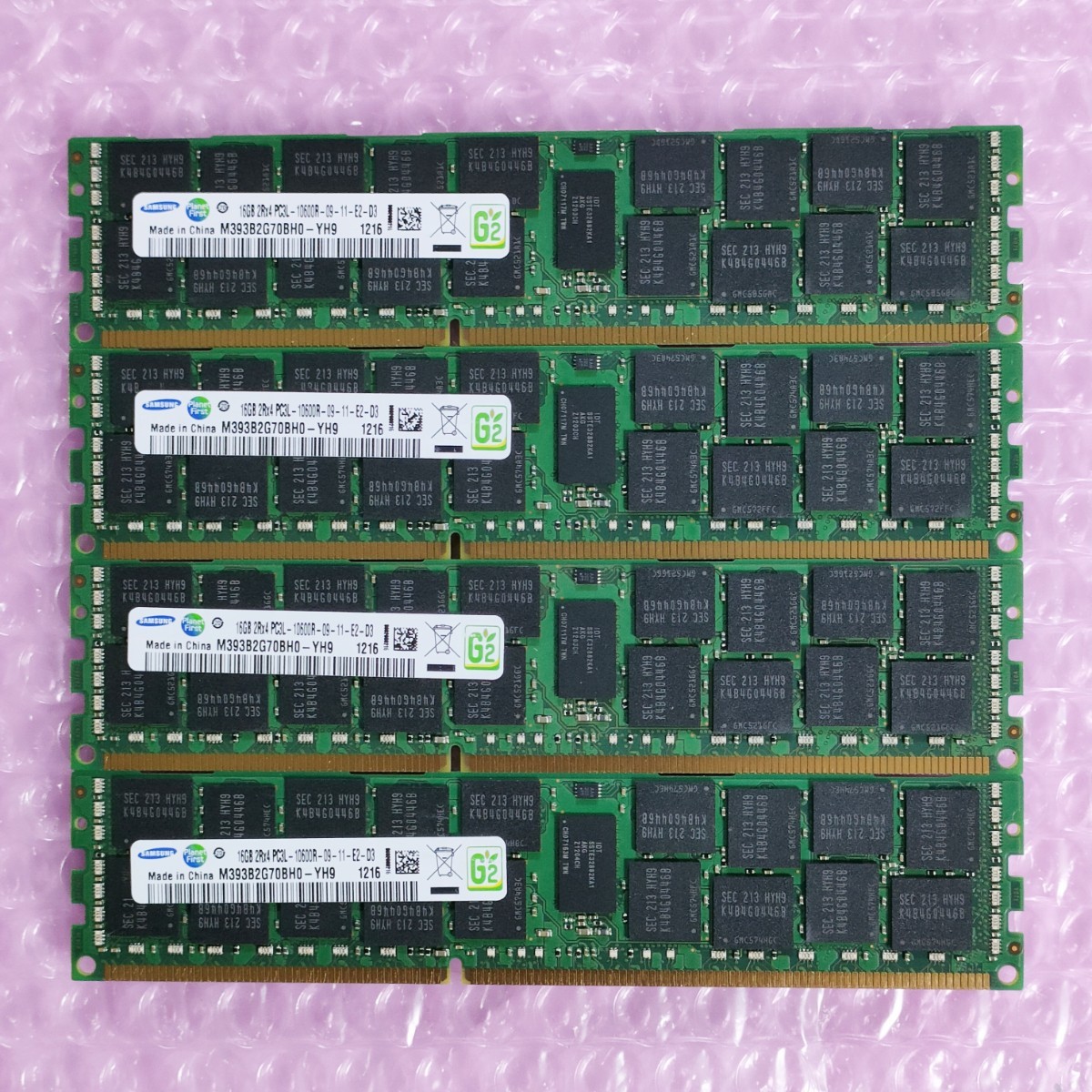 【動作確認済】SAMSUNG DDR3-1333 計64GB (16GB×4枚セット) PC3L-10600R ECC Registered RIMM メモリ (在庫2)