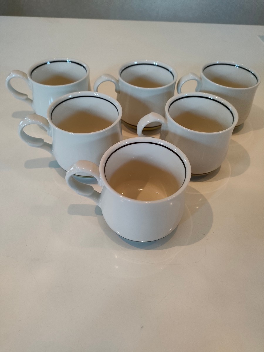 ロイヤルストーン　コーヒーカップ　6客　昭和レトロ　使用1回　底横ライン　ビィンテージ　クラシック　6つ_画像2