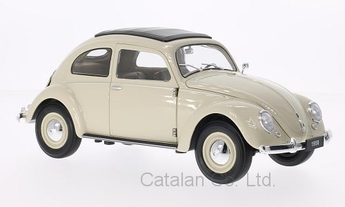 【正規取扱店】 1950 beige Brezelfenster Beetle VW ベージュ ビートル フォルクスワーゲン 1/18 1:18 梱包サイズ80 Welly 乗用車