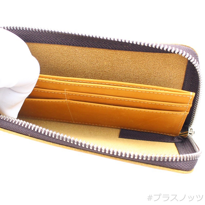 本革財布 薄い財布 L字ファスナー財布【キャメル】本革長財布 メンズ