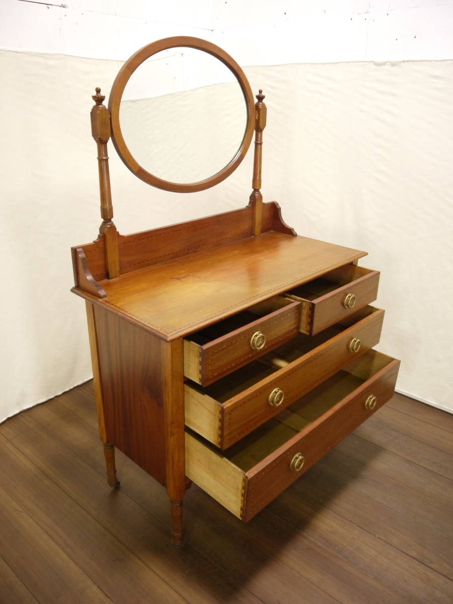  England antique style dressing chest width approximately 100cm mirror attaching 3 step chest / dresser / dresser / dresser [ sendai pickup recommendation ]zyt1022ji50607-08