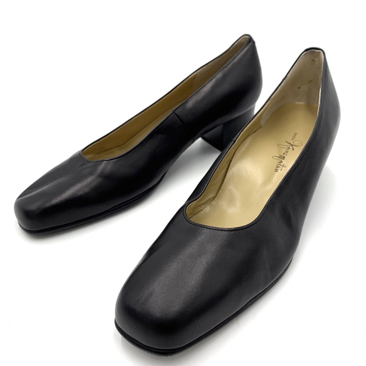 S ＊ ほぼ美品 '高級感溢れる' GINZA KANEMATSU 銀座かねまつ 本革 LEATHER ヒール パンプス / ビジネスシューズ 24cm レディース 婦人靴