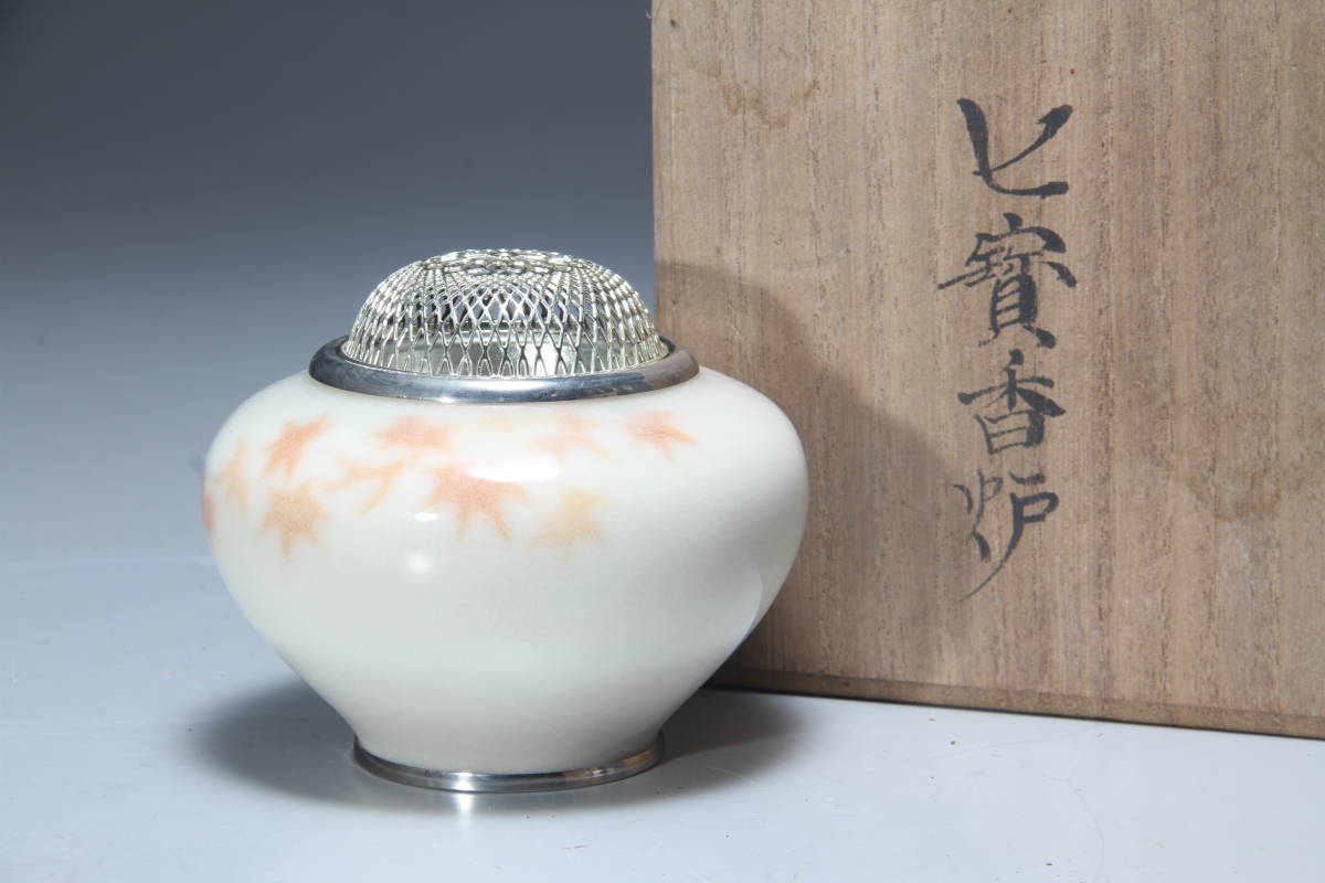 愛知県　　陶七宝　伝統工芸品　新品　紅葉　もみじ　紅葉　香炉　香呂_画像1