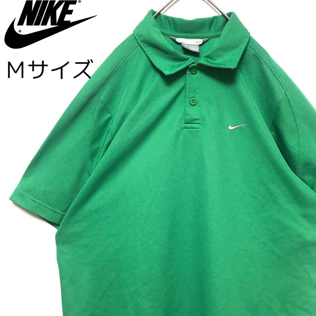 NIKE ナイキ 刺繍ロゴ 半袖 ポロシャツ グリーン M_画像1