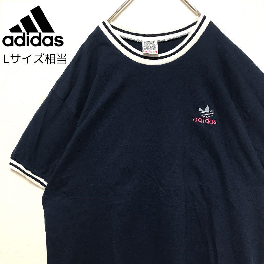 80s アディダス リンガーTシャツ トレフォイル 万国旗タグ USA製