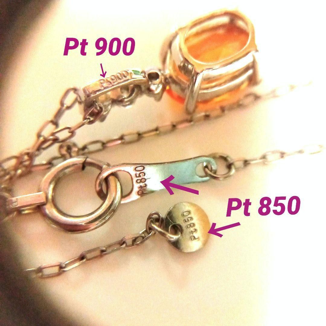 スペサルティンガーネット*ダイヤモンドネックレス*Pt900/Pt850*約45㎝*約2.0g