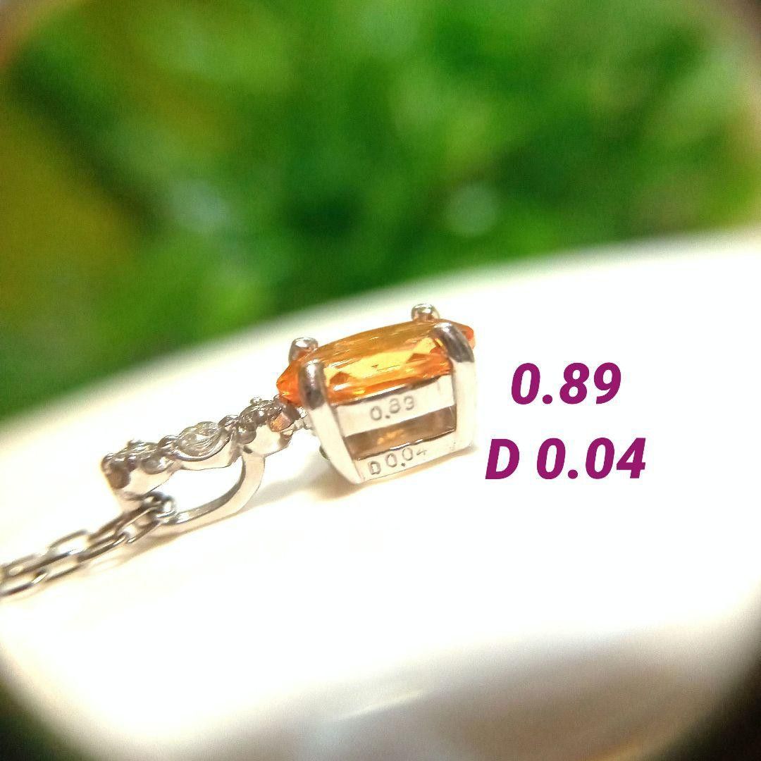 スペサルティンガーネット*ダイヤモンドネックレス*Pt900/Pt850*約45㎝*約2.0g