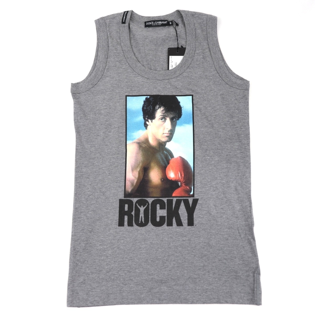 未使用 ドルチェ&ガッバーナ ロッキープリント ノースリーブ タンクトップ レディース グレー 40 カットソー トップス ROCKY DOLCE&GABBANA_画像1