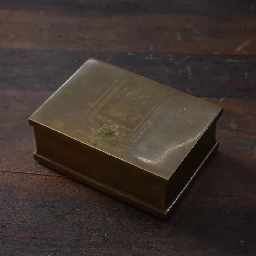 Vintage USA Brass Jewelry Box ´LA Olympic´ ジュエリーケース アクセサリーケース 小物入れ アメリカ アンティーク ヴィンテージ Y-1309