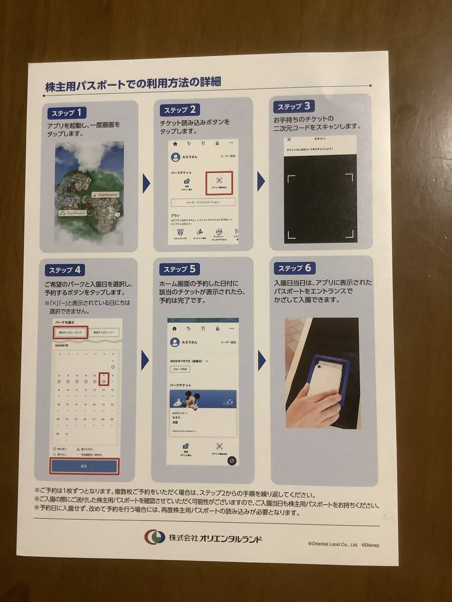 東京ディズニーリゾート1デーパスポート 株主優待 東京