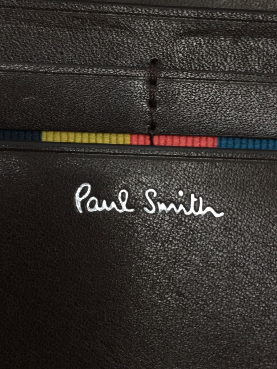 Paul Smith◆長財布/レザー/ブラウン/無地/メンズ_画像3