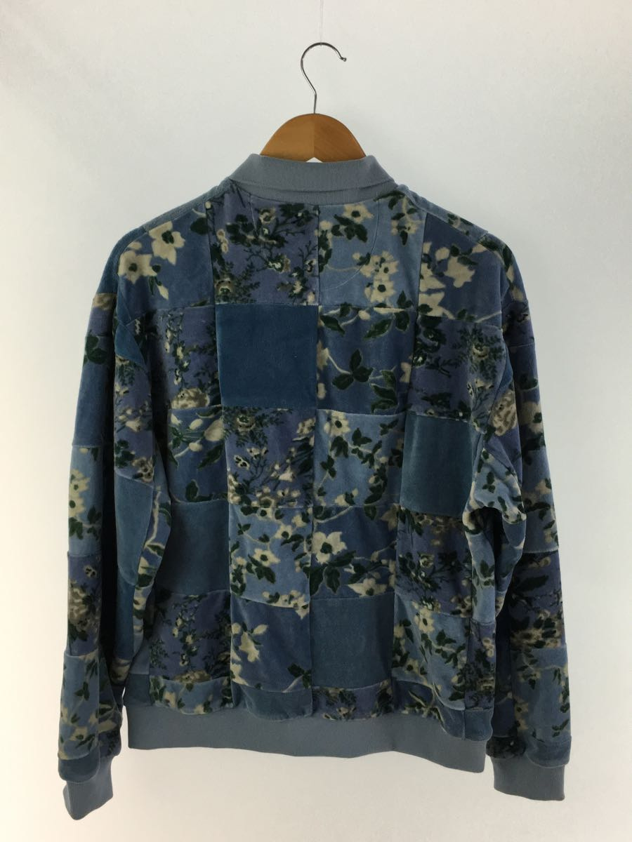 Supreme* polo-shirt /S/ cotton /BLU/ total pattern /21AW Floral Patchwork Velour L/S Polo