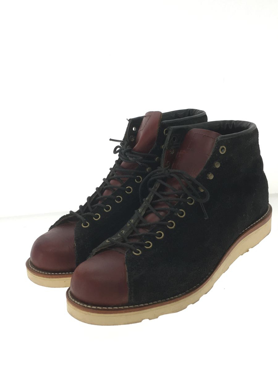 CHIPPEWA◆モンキーブーツ/レースアップブーツ/28cm/BLK/レザー_画像2