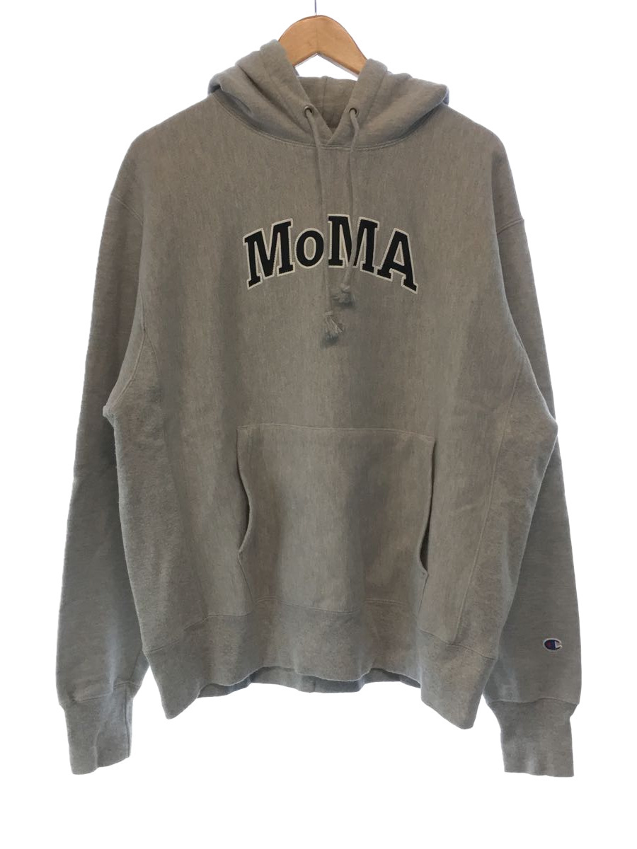 信頼】 MOMA◇Reverse Weave HOODIE/プルオーバーパーカー/L/グレー L