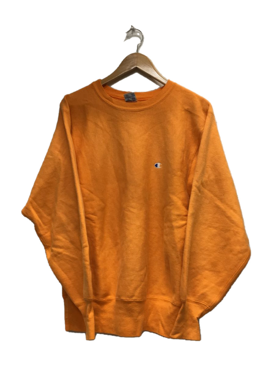 贅沢品 Champion◇スウェット/L/コットン/オレンジ/90S/Reverse Weave