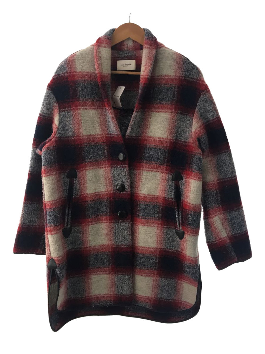 お気にいる】 ISABEL MARANT ETOILE◇コート/36/ウール/RED/チェック