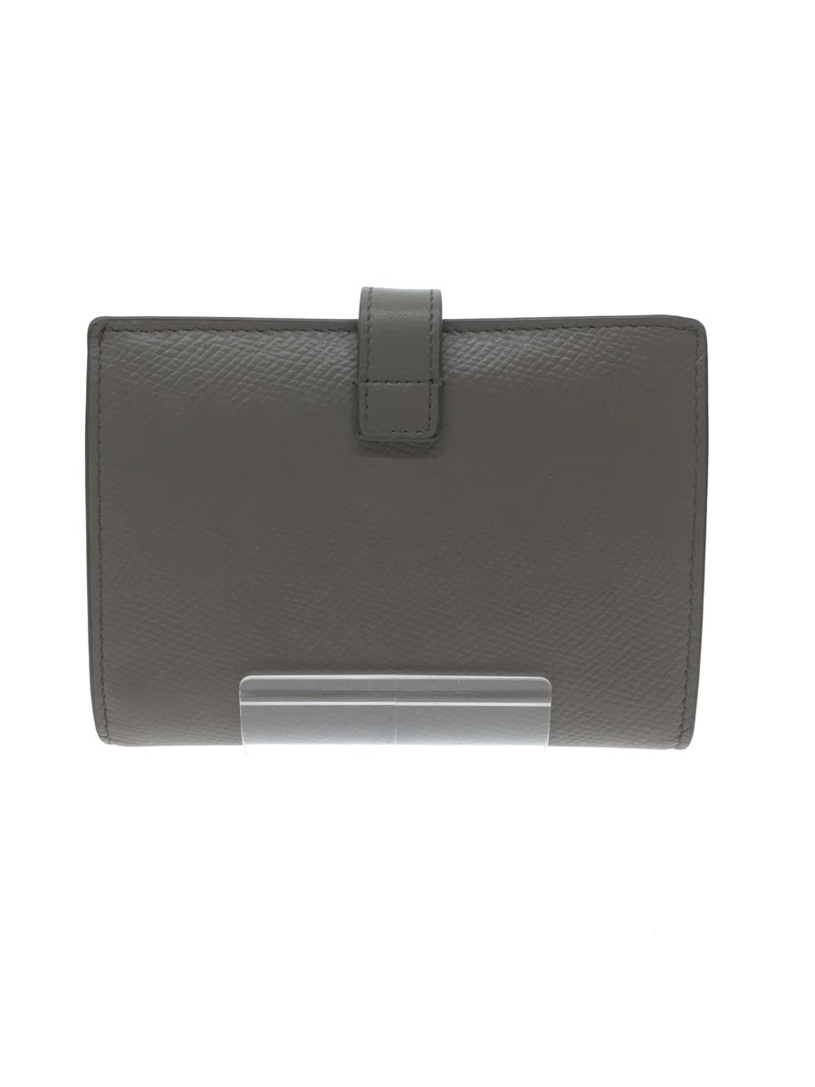 現品限り一斉値下げ! CELINE◇少々使用感有/2つ折り財布/レザー/GRY