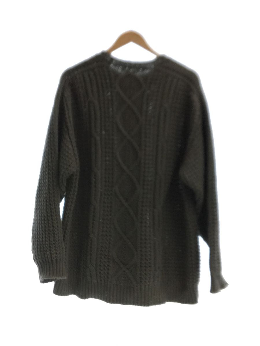 BATONER◆21AW/別注/CABLE CREW NECK KNIT/4/コットン/KHK/BN-21FM-066_画像2