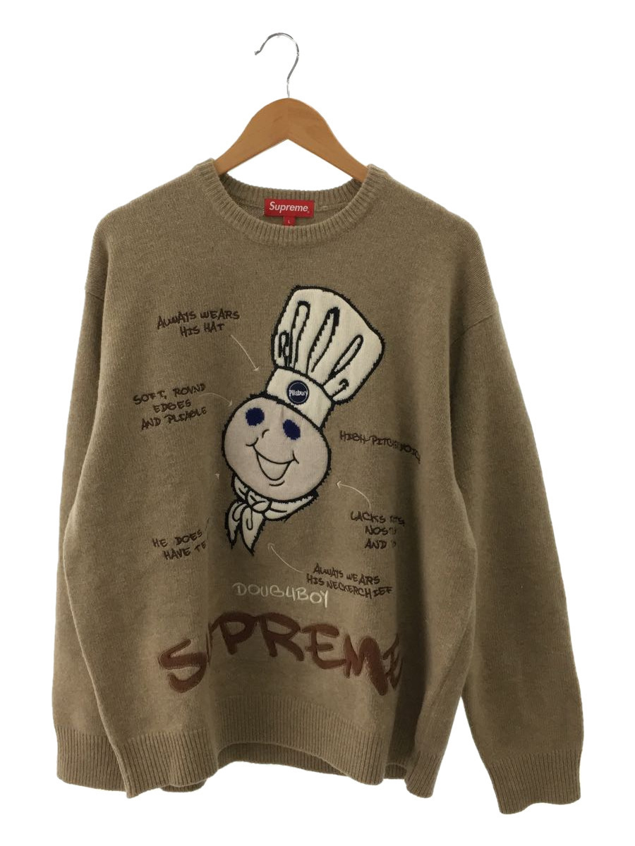 Supreme◇22AW Doughboy Sweater/セーター(厚手)/L/ウール/ベージュ