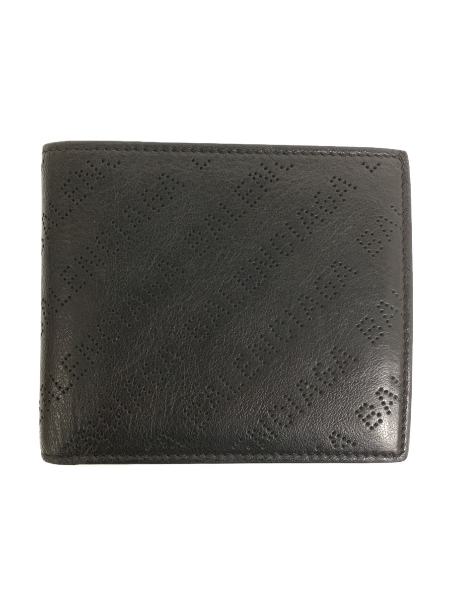 BALENCIAGA◆CASH SQUARE WALLET/ロゴ/2つ折り財布/レザー/BLK/メンズ/594315D6WZ